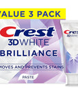 Crest 3D White Brilliance Bright Mint Teeth Whitening Toothpaste (Pack of 3)