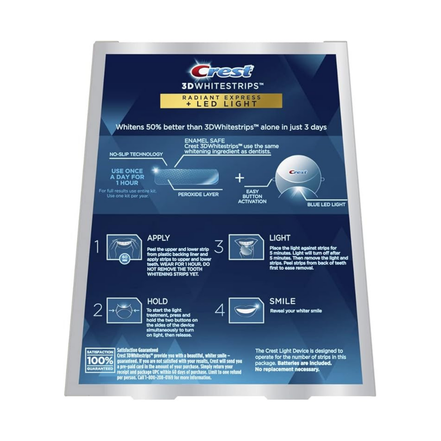 Crest 3D Whitestrips Radiant Express Plus Light - Pearly Whites UK