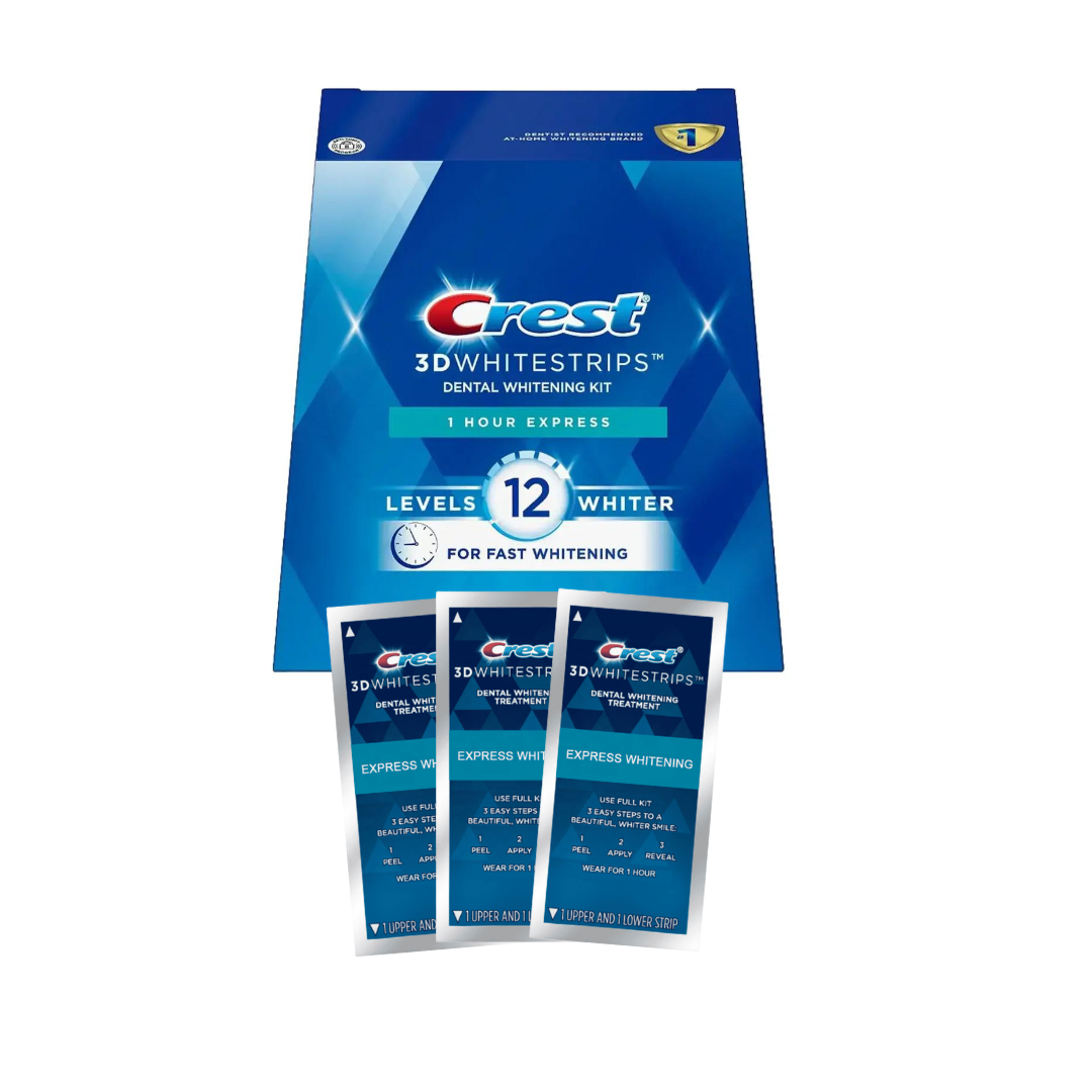Crest 3D White Strips UK professional-strength teeth whitening for visibly whiter teeth in 7–21 days.