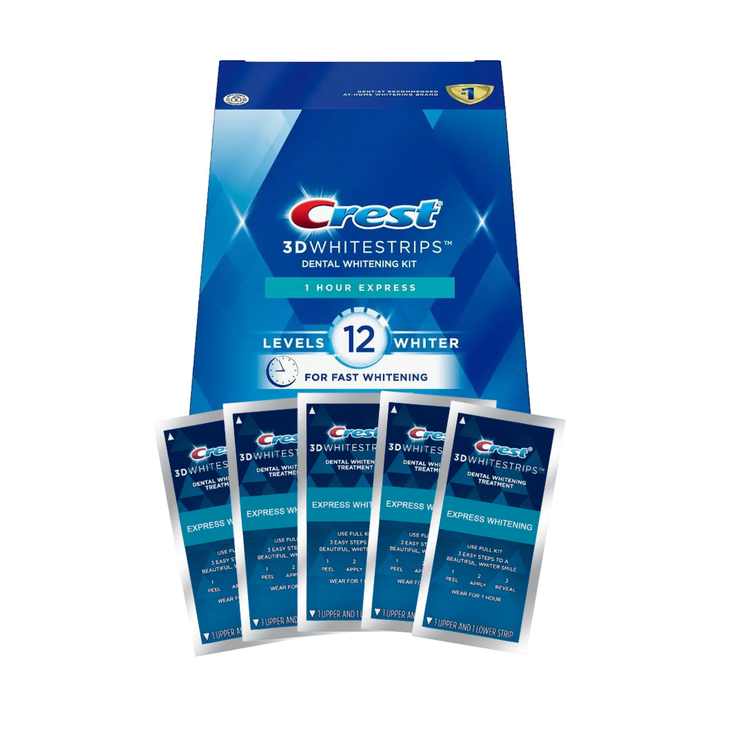 Crest 3D White Strips UK professional-strength teeth whitening for visibly whiter teeth in 7–21 days.