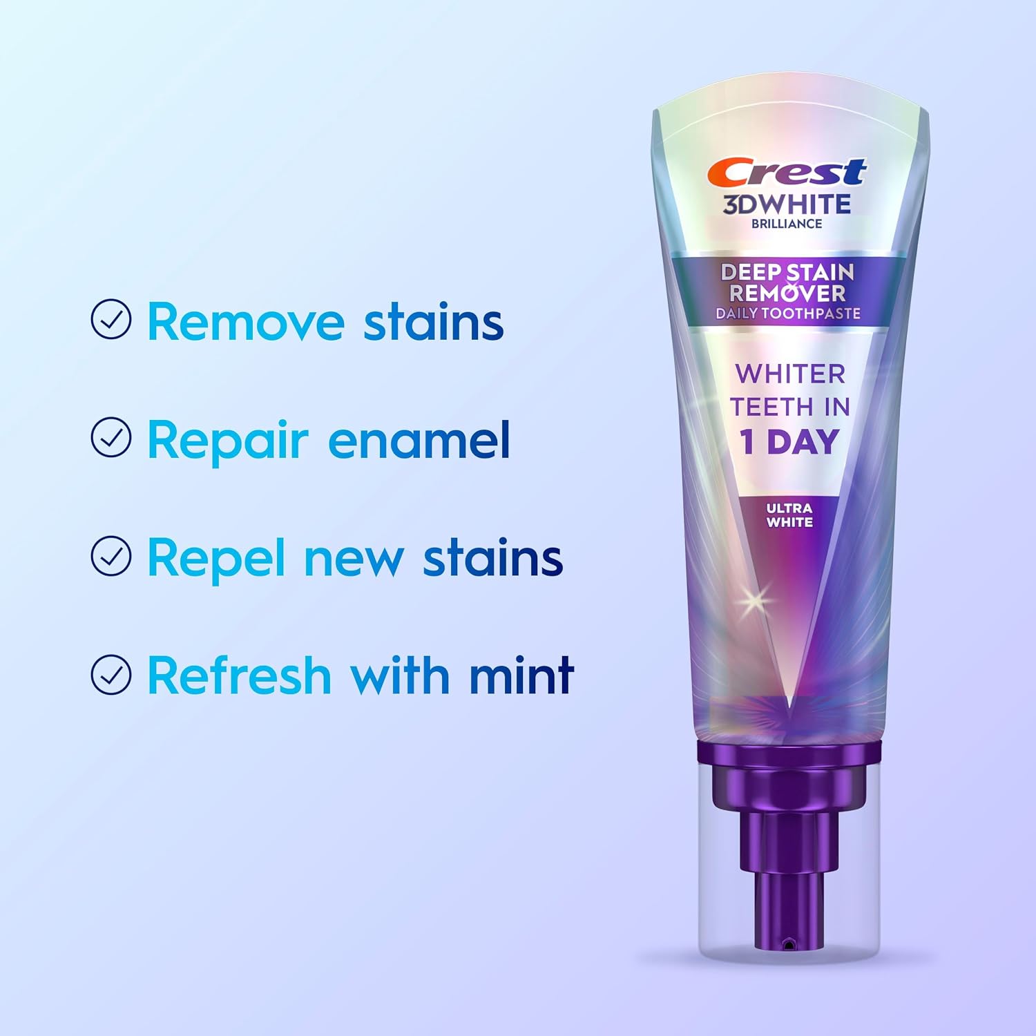 Crest 3D White Brilliance Deep Stain Remover Ultra White Toothpaste - 3.1oz