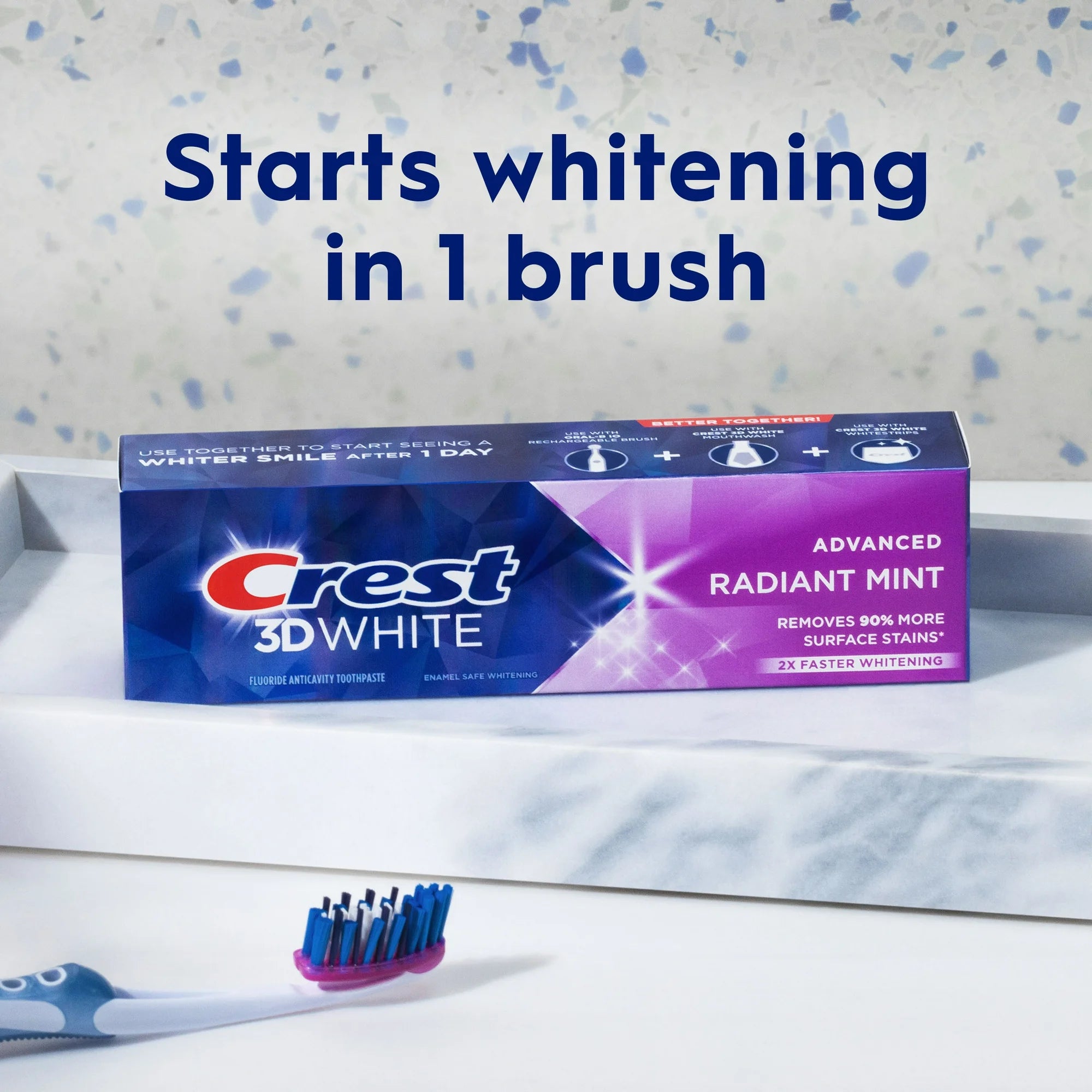 Crest 3D White Advanced Luminous Mint Whitening Toothpaste (Pack of 4) - Pearly Whites UK