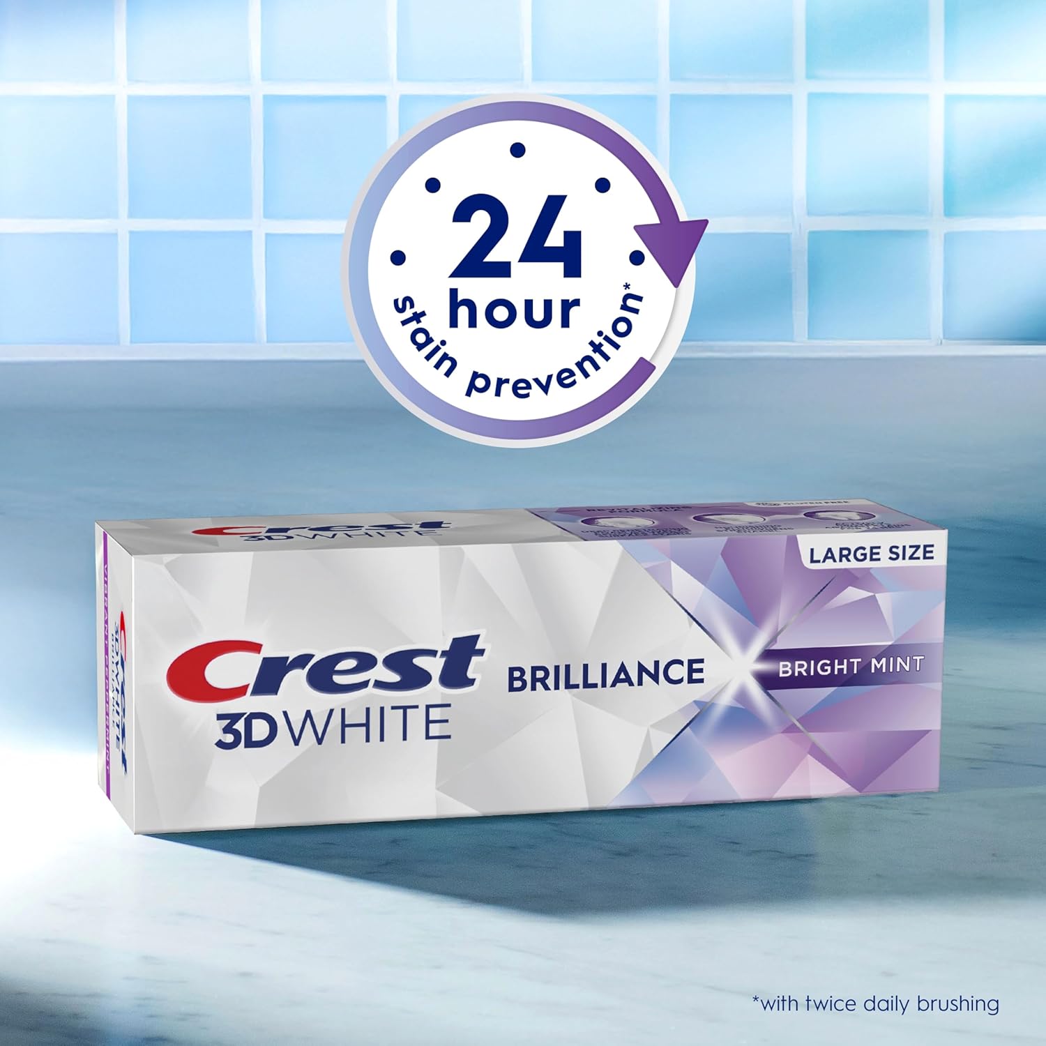 Crest 3D White Brilliance Bright Mint Teeth Whitening Toothpaste (Pack of 3)