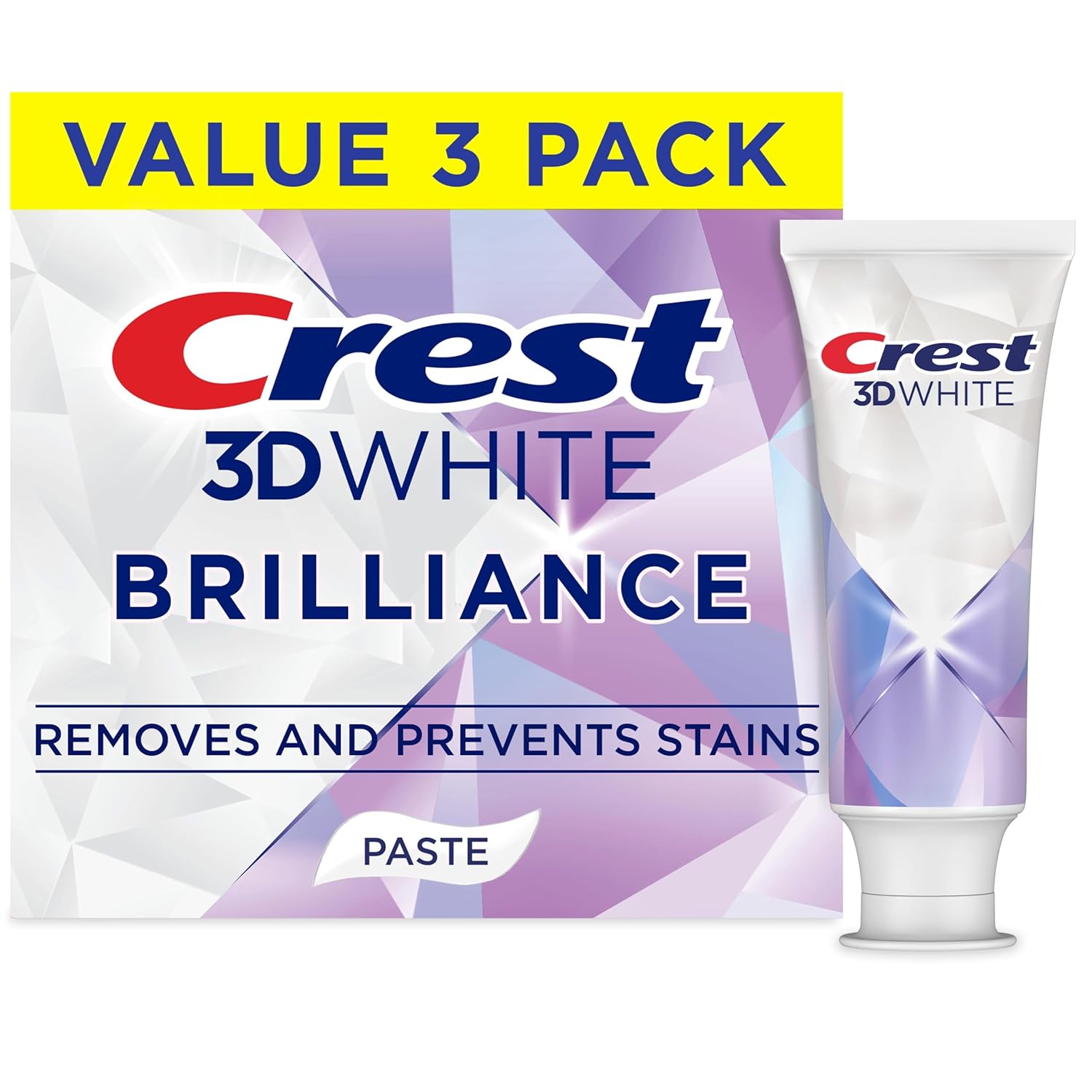 Crest 3D White Brilliance Bright Mint Teeth Whitening Toothpaste (Pack of 3)