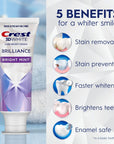 Crest 3D White Brilliance Bright Mint Teeth Whitening Toothpaste (Pack of 3)