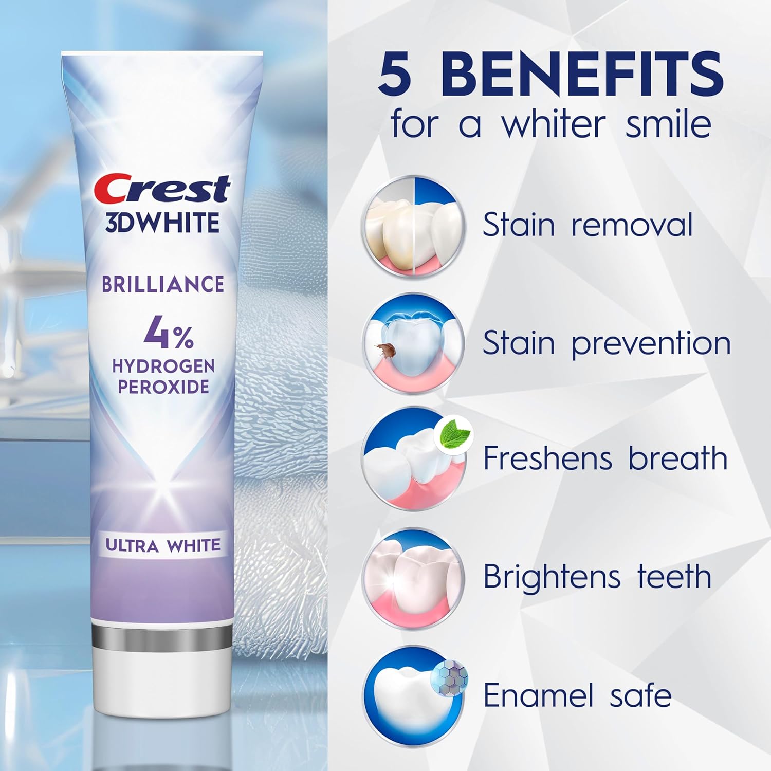 Crest 3D White Professional Ultra Whitening Toothpaste - Pearly Whites UK